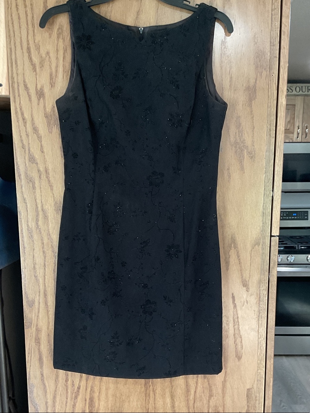 Sleeveless Black Embroidered Mini Dress